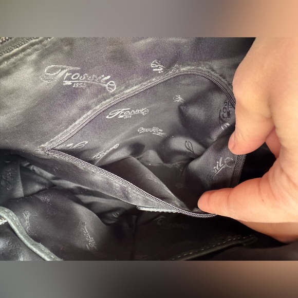 Fossil vintage brown Leather Shoulder Bag Satchel Purse Braided Handle - Picture 9 of 9